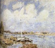 Alfred Sisley The boat on the sea France oil painting artist